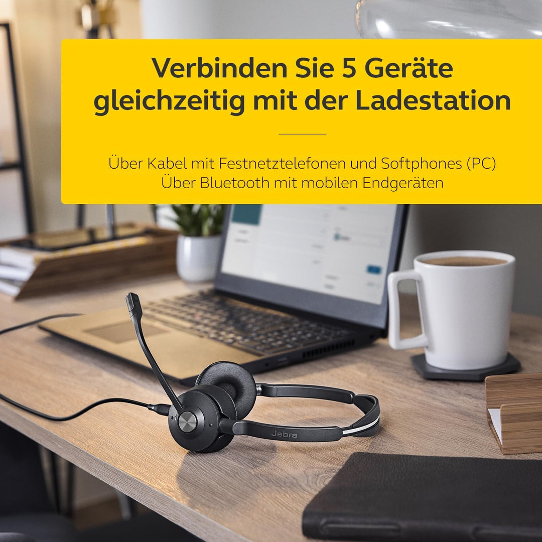 Jabra Engage 75 SE Drahtloses Stereo-Headset für professionelle Anrufe, DECT, 150 m Reichweite, USB-