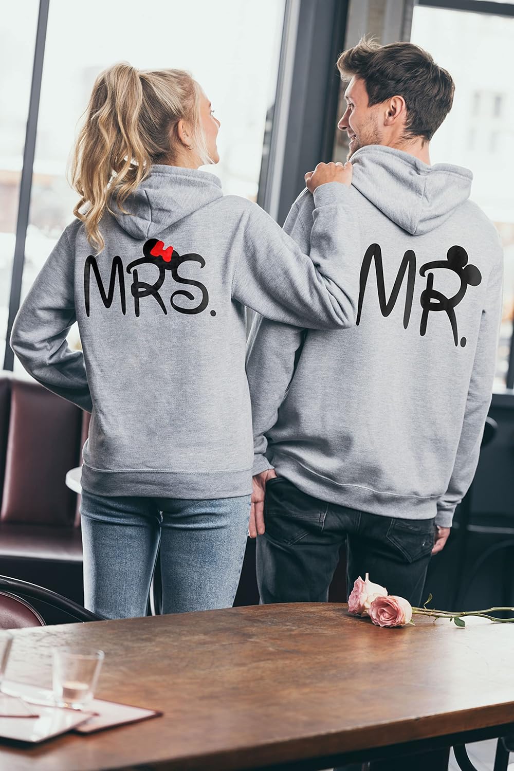Couple Camp Mr Mrs Hoodie Pärchen Pullover Paare King Queen Fun Spruch 3XL Herren-weiss, 3XL Herren-
