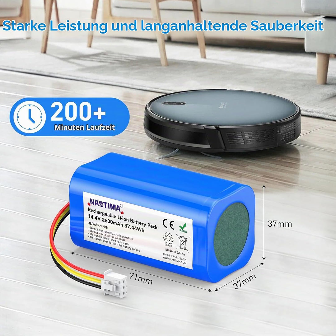 NASTIMA 14,4V 2600mAh Li-ion Ersatzakku für Proscenic 800T 820T 820S, Li-ion Akku für Proscenic PR-8
