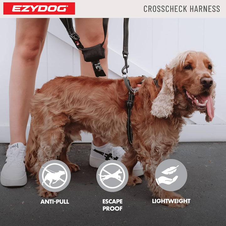 EzyDog Anti Zieh Geschirr Hund - Crosscheck Hundegeschirr für Kleine, Mittelgrosse und Grosse Hunde,