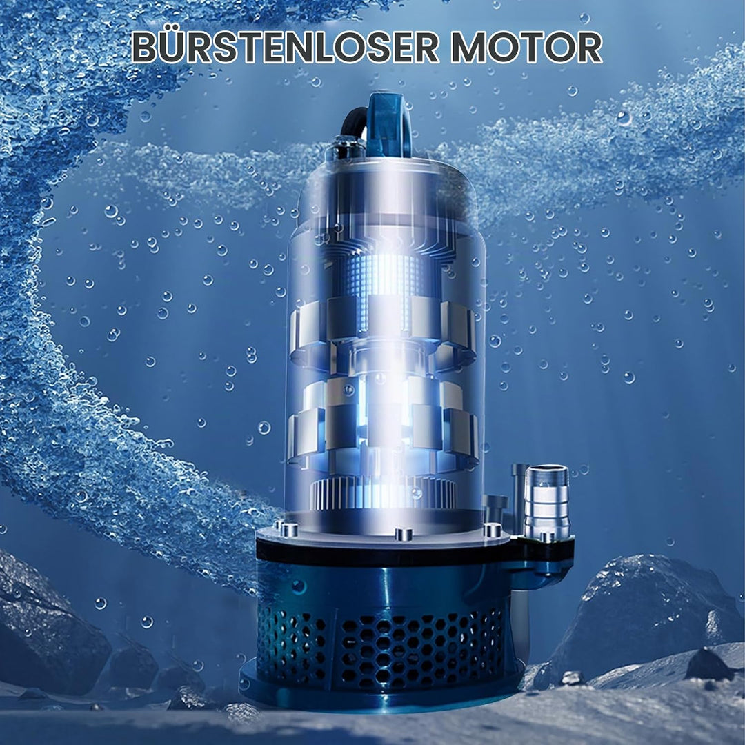 Tauchpumpe für Makita 18V Akku (Keine Batterie), Tragbare Wasserpumpe Sumpfpumpe mit 10m Schlauch, 5