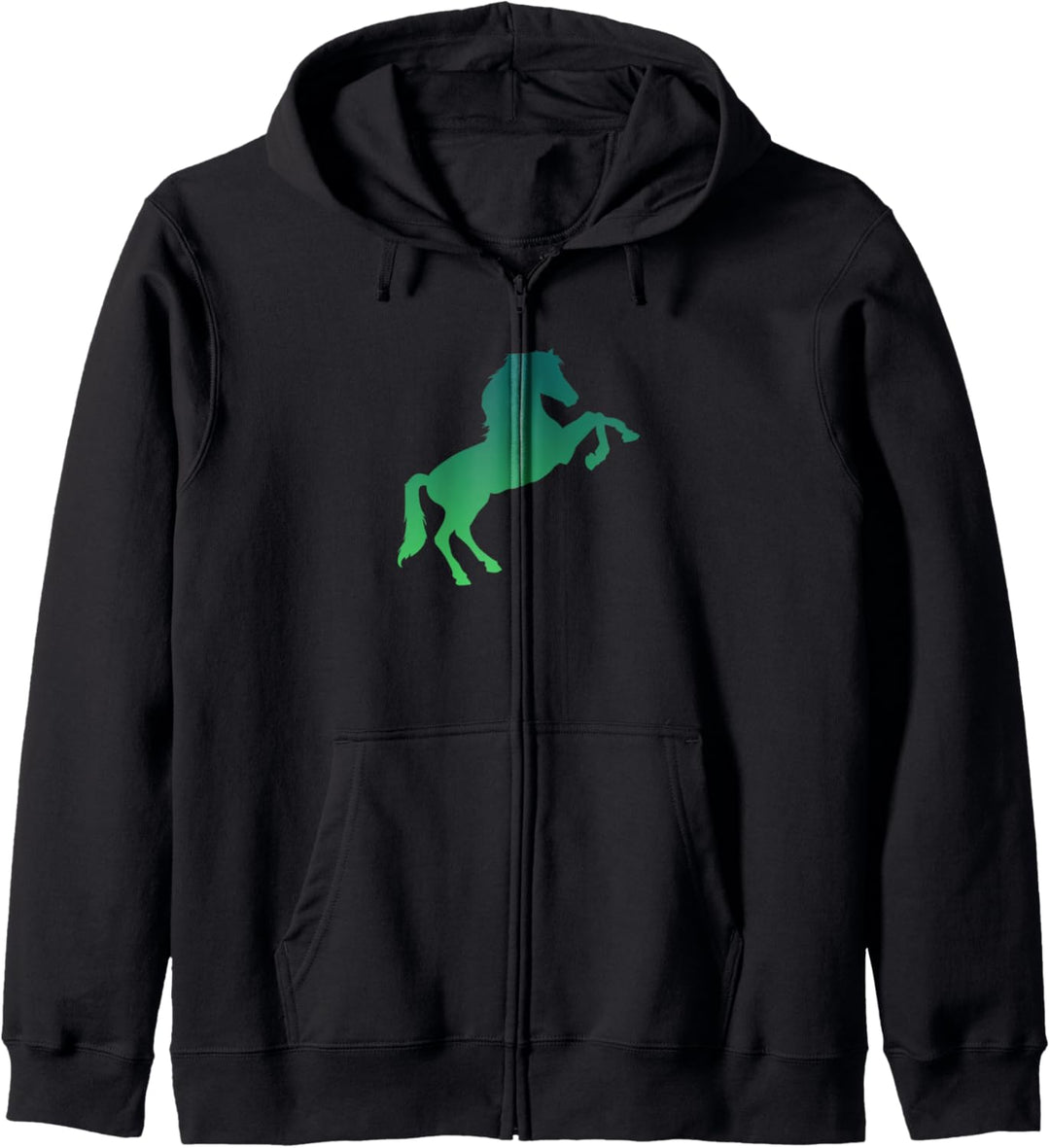 Grüne Sprungpferd-Grafik für Reiter Kapuzenjacke