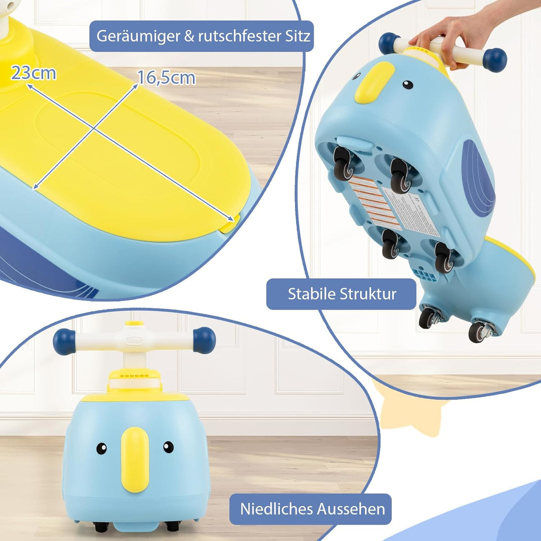 DREAMADE 2-in-1 Rutschauto, Rutschfahrzeug mit abnehmbarem Anhänger & Stauraum unter dem Sitz, mit L