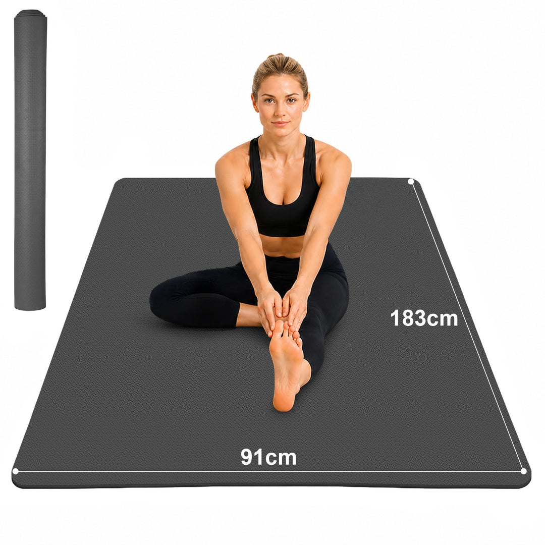 THAILE Yogamatte XXL - 183x91CM 6MM Dicke Rutschfeste TPE Gymnastikmatte, Doppelseitige Textur, Extr