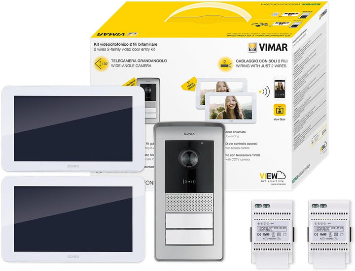 VIMAR K42956 Videosprechenalagen-Set enthält Freisprech-Touchscreen-Videohaustelefon LCD 7in und WLA