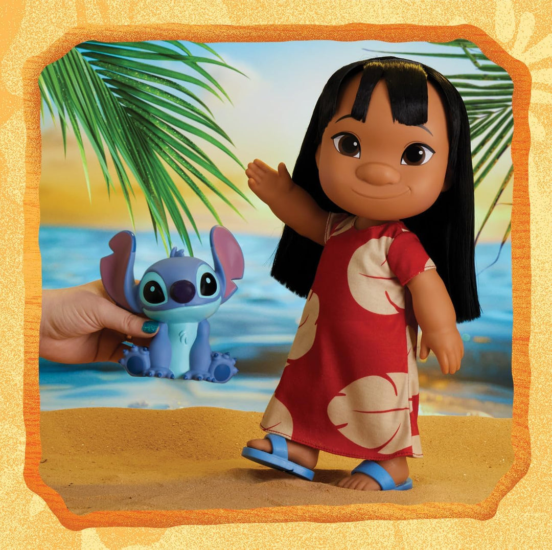 Just Play Disney Lilo & Stitch, 35,6 cm grosse, bewegliche Lilo-Puppe und 12,7 cm grosse Stitch-Figu