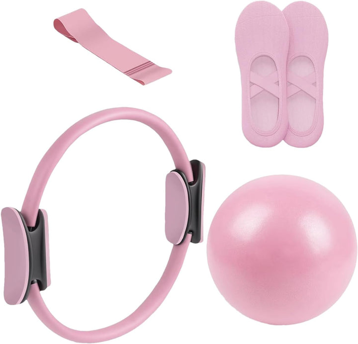 Pilates Set Für Zuhause,4 Stück, Pilates Ring Set Zuhause, Straffendes Stretch Widerstandsband Yoga