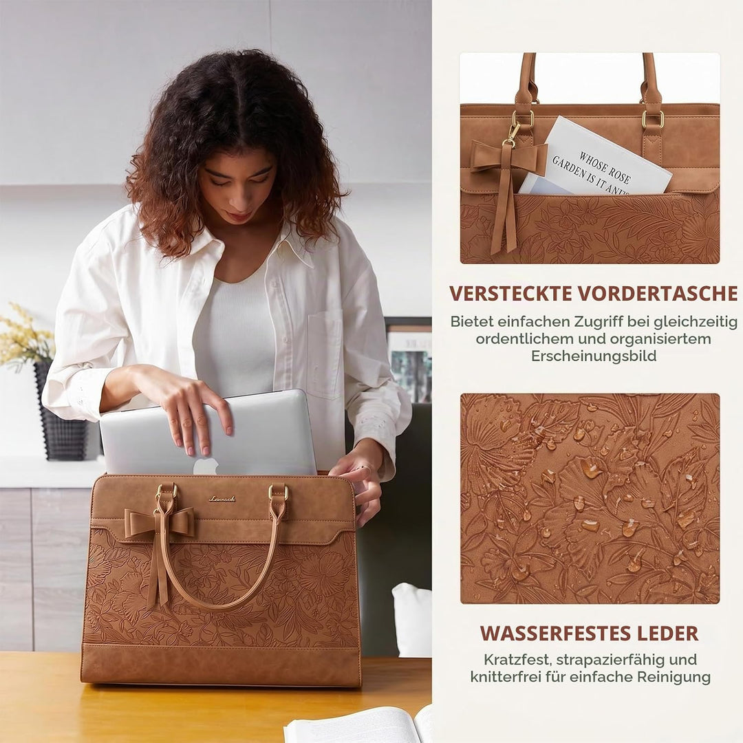 LOVEVOOK Handtasche Damen Gross, 15,6 Zoll Laptoptasche Arbeitstasche Elegant Uni Tasche Schultasche