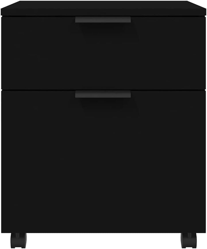 vidaXL Mobiler Aktenschrank mit Rollen Schwarz 45x38x54 cm, Schwarz