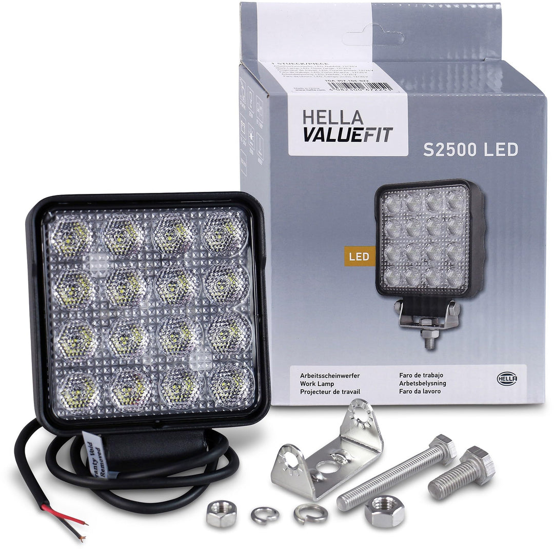 HELLA - LED-Arbeitsscheinwerfer - Valuefit S2500 - 24/12V - 2500lm - Anbau/geschraubt - schwenkbarer