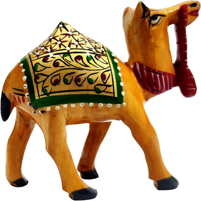 Purpledip Holz Camel mit schönen Fine Gold Malerei; Miniatur Idol Geschenk (11257 Ordner Plastik Eco