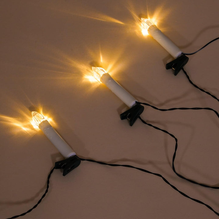 Esotec Solar Weihnachtsbaum Lichterkette, 10m, 20 LED Kerzen, warmweiss, klemmbar, LiFePo4 Akku, Zul