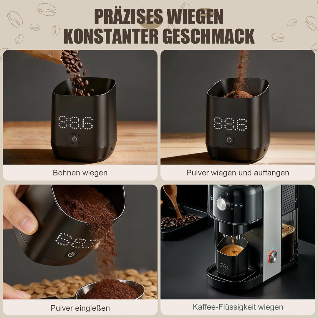 Digitale Kaffeewage mit LED-Display, Digitale Dosiermessbecher für Kaffeebohnen, Tee & Gewürze, Espr