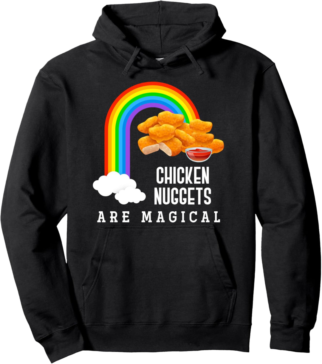 Regenbogen Ungesundes Essen Geschenk Chicken Nuggets Pullover Hoodie