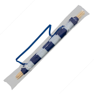 Idena Windschutz, 8 m x 80 cm, mit maritimen Streifen in Blau-Weiss Version 2021 inkl. Gummihammer