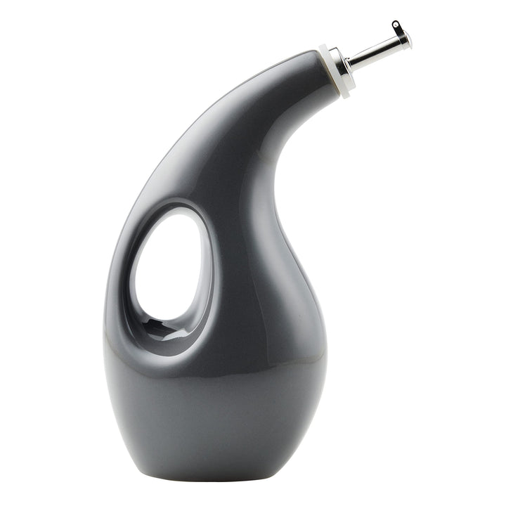 Rachael Ray 48465 EVOO Öl- und Essigspender aus Keramik, mit Ausguss, 680 ml, Dunkelgrau, Dunkelgrau