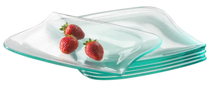 Mäser, Serie La Musica, Dessertteller aus Glas, Serviergeschirr im 6er-Set Dessertteller Glas, im 6e