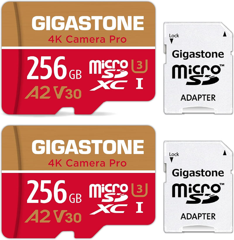 [5 Jahre kostenlose Datenwiederherstellung] Gigastone 4K Kamera Pro 256GB MicroSDXC Speicherkarte 2e