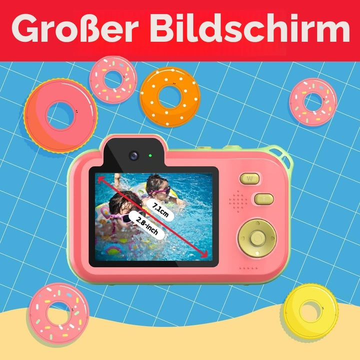 AgfaPhoto Realikids Cam Waterproof 2 – Kinderkamera, wasserdicht, 12 MP, HD-Video, Selfiemodus, Filt
