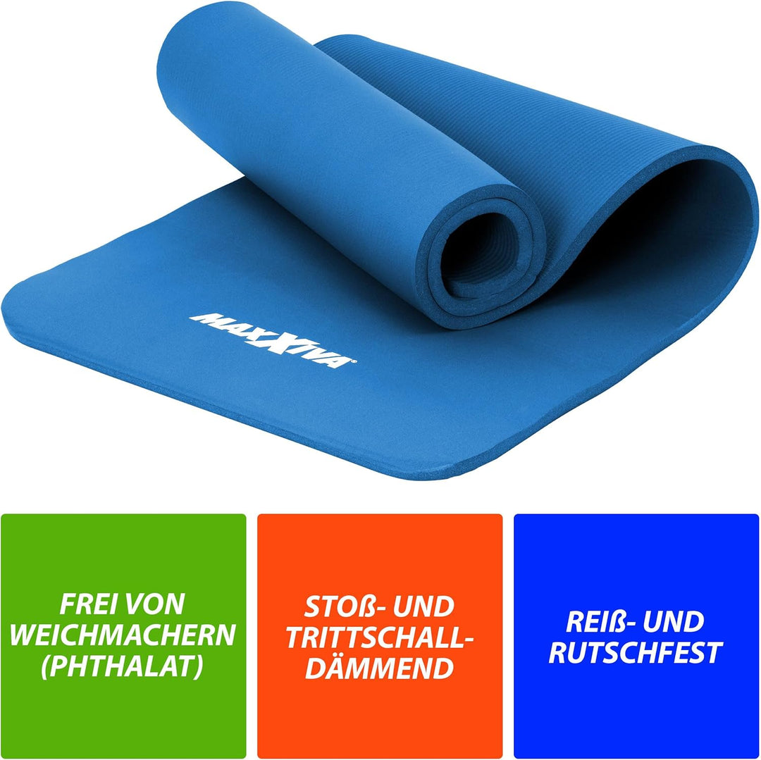 Yogamatte - 190x60x1,5 cm oder 190x100x1,5 cm, mit Tragegurt, Phthalatfrei, Rutschfest, Farbwahl - G