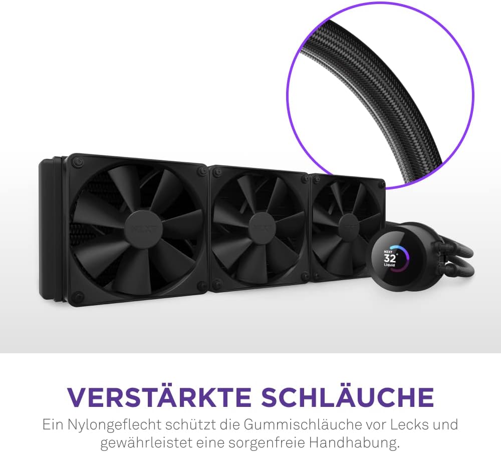 NZXT Kraken 360 - RL-KN360-B1-360mm AIO CPU Wasserkühlung - 1,54" LCD Display 240x240-3x120mm PWM Fa