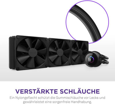 NZXT Kraken 360 - RL-KN360-B1-360mm AIO CPU Wasserkühlung - 1,54" LCD Display 240x240-3x120mm PWM Fa