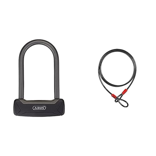 ABUS Bügelschloss Granit Plus 640/135HB150 - ABUS-Sicherheitslevel 12 - Schwarz &amp; Schlaufenkabel Cob