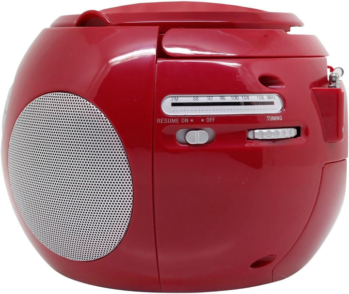 Soundmaster SCD2120RO CD-Boombox mit UKW Radio und Hörbuchfunktion rot, rot