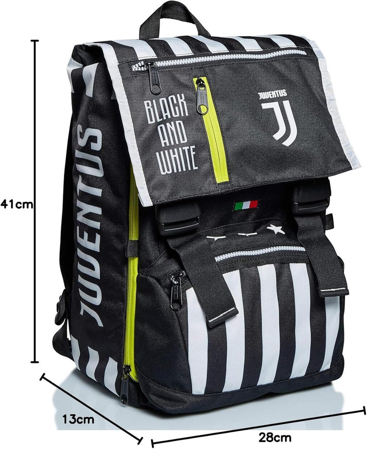 Big Juventus ausziehbarer Rucksack, beste Kombination, schwarz und weiss, Schule und Freizeit, mit p