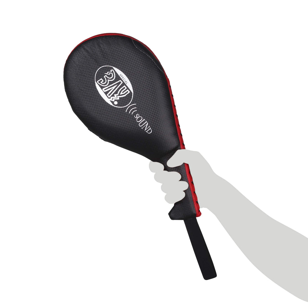 BAY Sound Strips Doppel-Handmitt aus PU-Leder für Kampfsport, Anatomisch Geformte Griffe mit Handsch