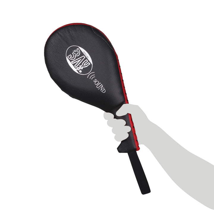 BAY Sound Strips Doppel-Handmitt aus PU-Leder für Kampfsport, Anatomisch Geformte Griffe mit Handsch