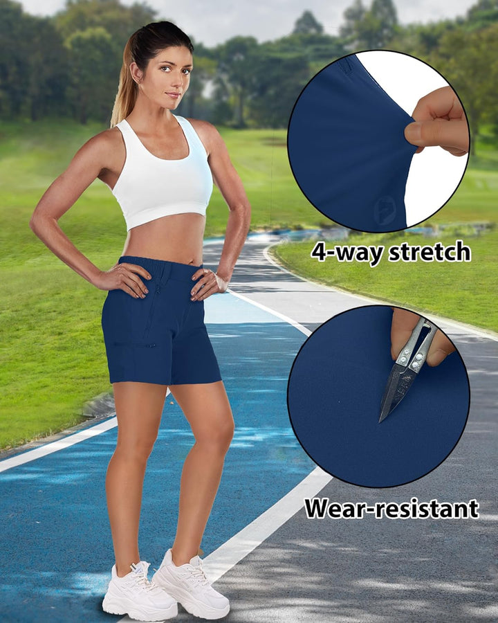 Outdoor Ventures Kurze Hose Damen UPF50+ UV Schutz Wander Shorts Sommer Leicht Trekking Shorts Stret