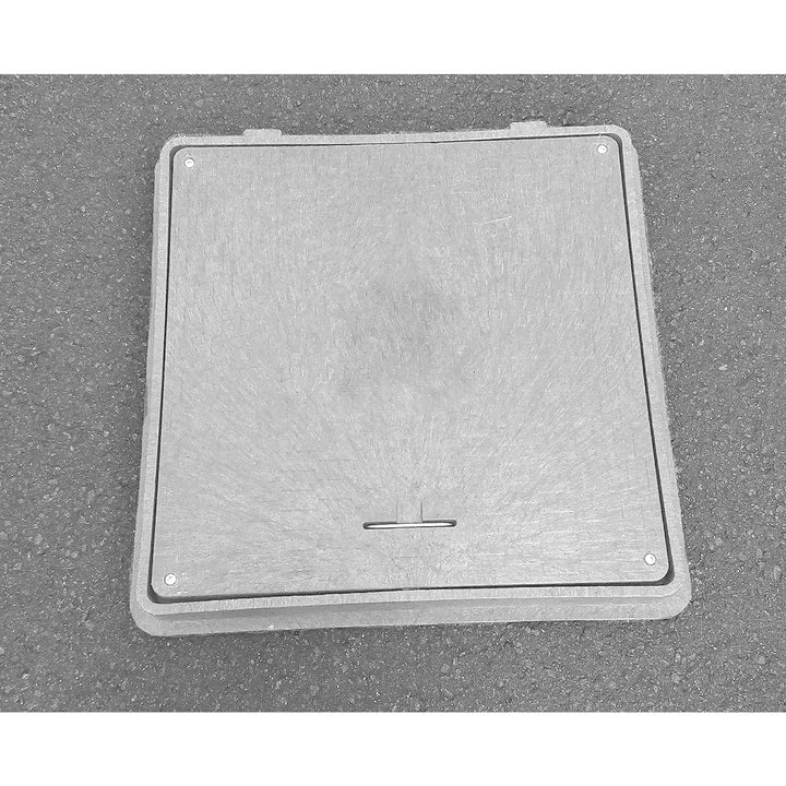 Varile 65cm quadratische Schachtabdeckung - Klasse A15 bis 1,5 Tonnen - Hellgrau, Hellgrau