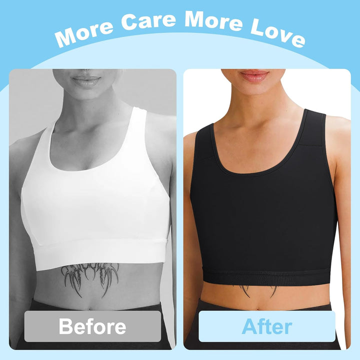 Brust Binder für Transgender Halb FTM Binder Trans Atmungsaktive Breast Binder Schwarz XXL, Schwarz
