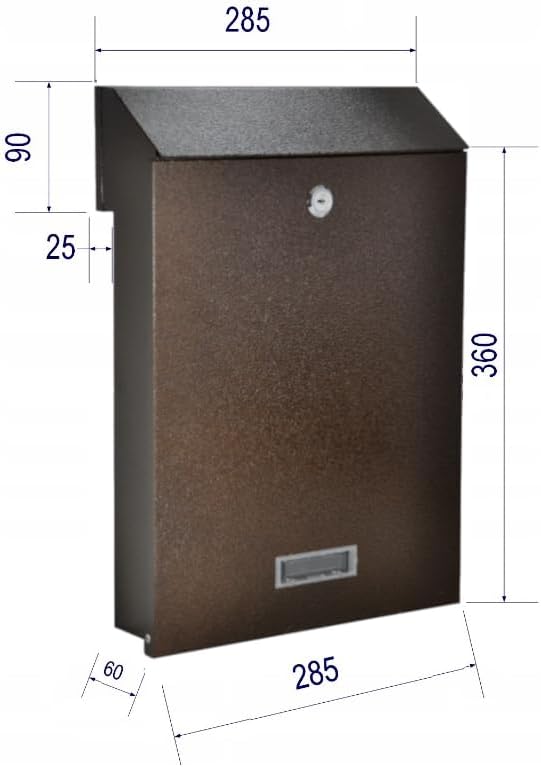 Zaunbriefkasten Torbriefkasten Durchwurf Mauerdurchwurf Briefkasten Braun Bronze Antik C4 Entnahme H