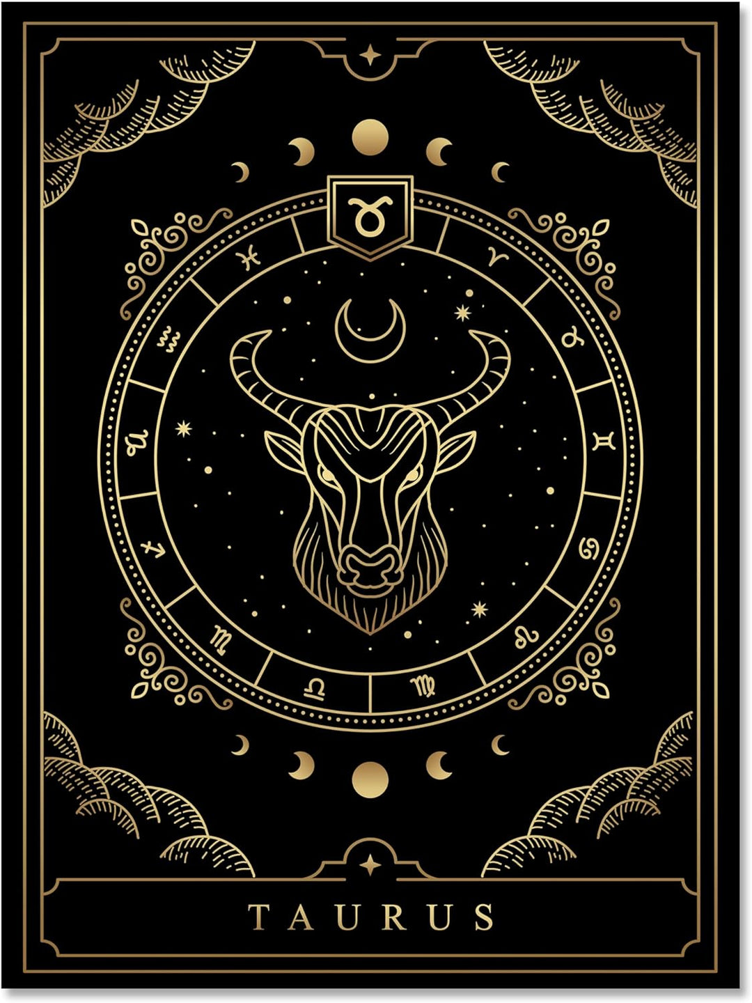 wandmotiv24 Leinwandbild Sternzeichen, 80x60cm, Hochformat, Stier, Astrologie, Deko, Bilder auf Lein