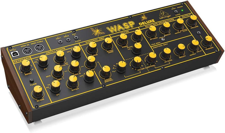 Behringer Wasp Deluxe Legendärer analoger Synthesizer mit Dual OSCs, Multi-Mode VCF, 16-stimmiger Po