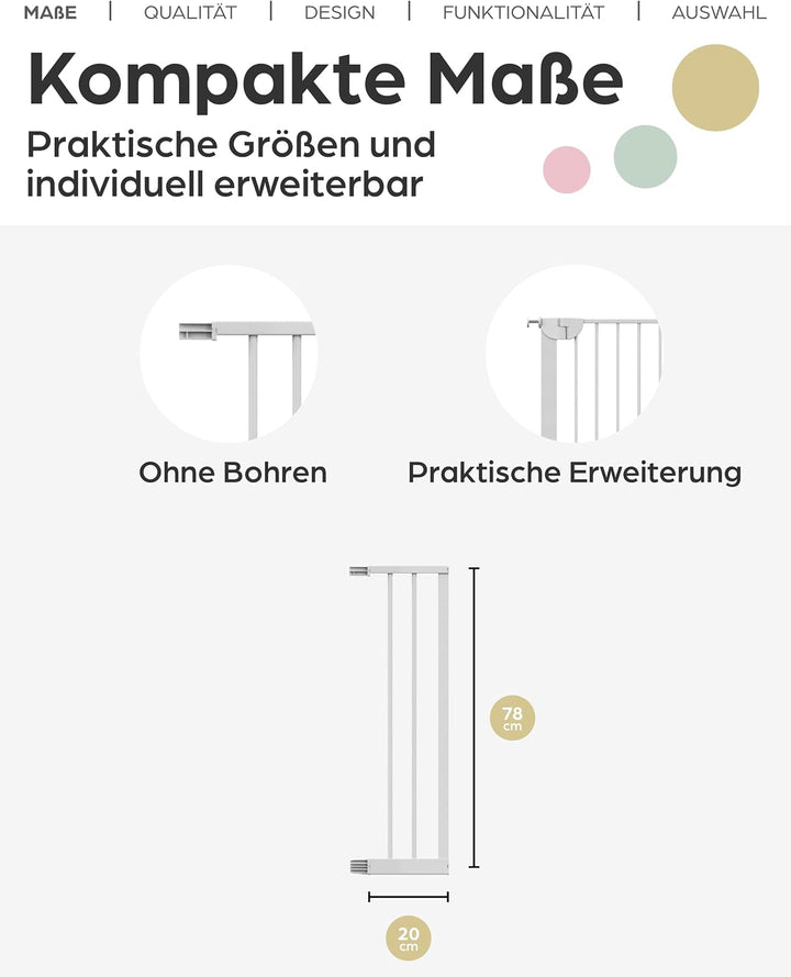 Türschutzgitter Easylock 20 cm Verlängerung Weiss Weiss 20 cm, Weiss 20 cm