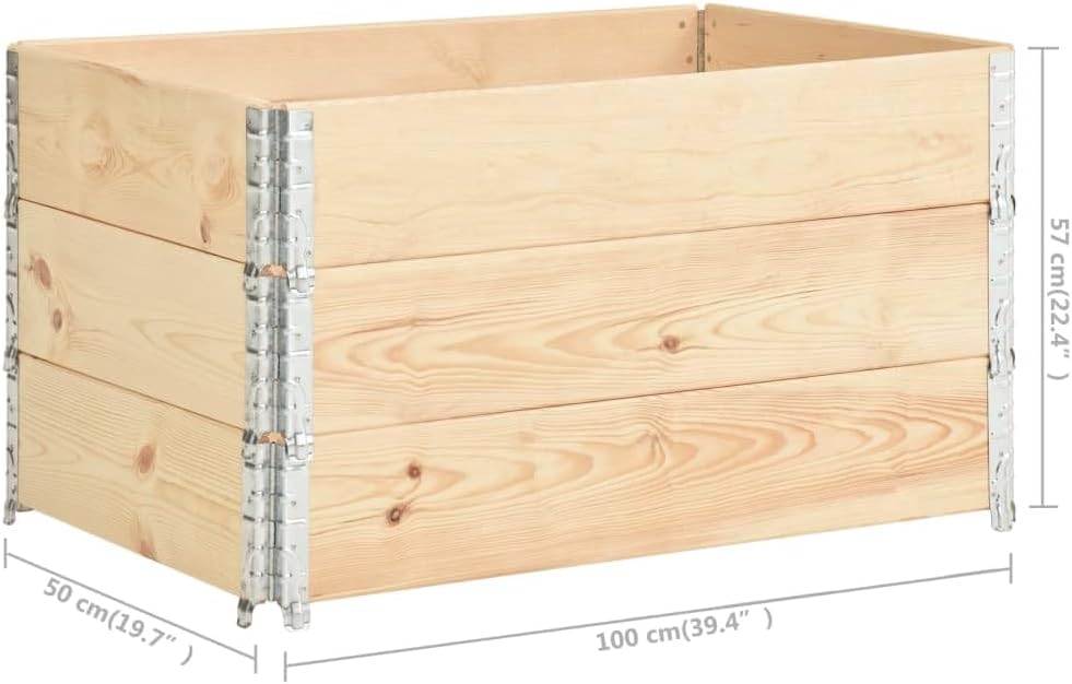 vidaXL 3X Kiefernholz Massiv Palettenrahmen Aufsatzrahmen Hochbeet Gartenbeet Pflanzbeet Europalette