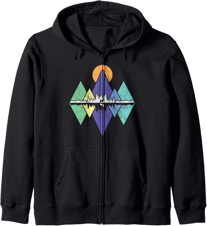 Berge Vintage Wandern Camping Hirsch Klettern Geschenk Kapuzenjacke