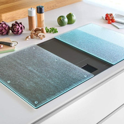 ZELLER PRESENT SCHÖNER LEBEN. PRAKTISCH WOHNEN. 26205 Herdabdeck-/Schneideplatten-Set, 2-tlg., Glas,