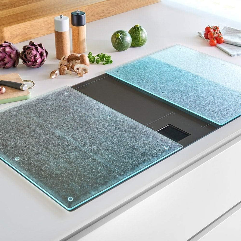 ZELLER PRESENT SCHÖNER LEBEN. PRAKTISCH WOHNEN. 26205 Herdabdeck-/Schneideplatten-Set, 2-tlg., Glas,