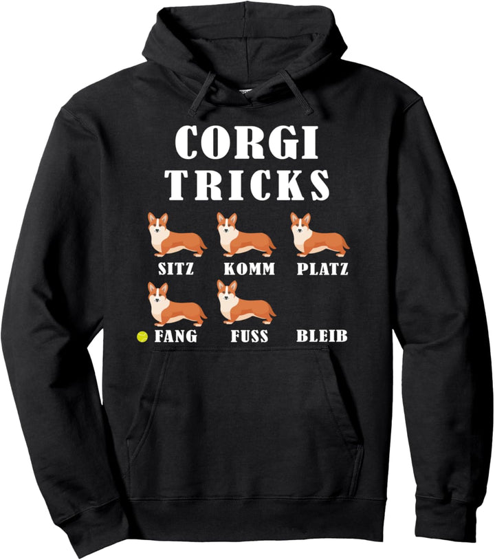Corgi Tricks Hundebesitzer Haustier Befehl Sitz Sturer Hund Pullover Hoodie