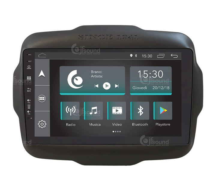 Personalisiertes Autoradio für Jeep Renegade Android GPS Bluetooth WiFi USB DAB+ Touchscreen 9" 4cor