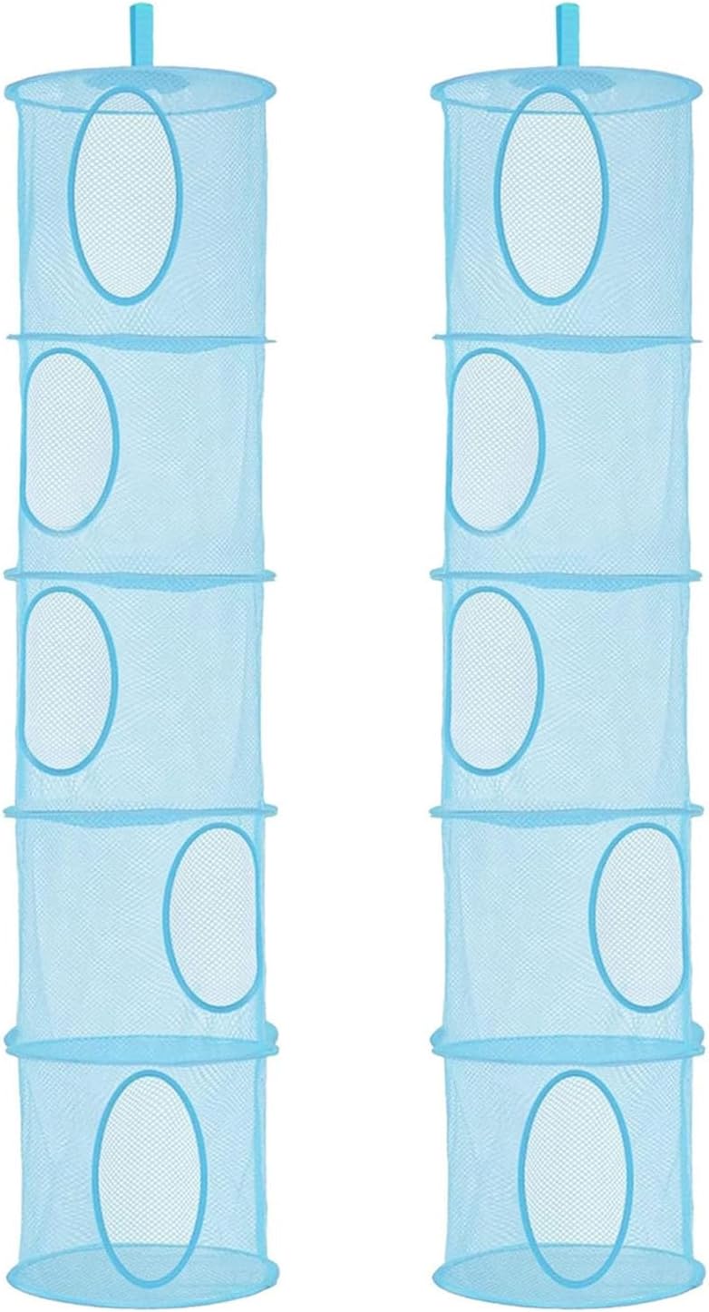 Hängeaufbewahrung, 2 Stück Faltbare Hängeaufbewahrung Organizer, 5 Fächer Hängeregal Mesh Hängende N