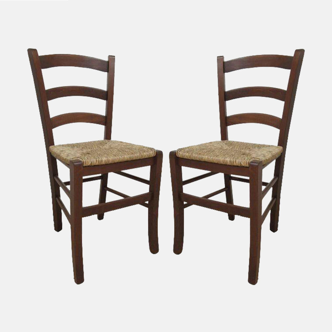 Dmora Set aus 2 klassischen Holzstühlen, für Esszimmer, Küche oder Wohnzimmer, Made in Italy, cm 44x
