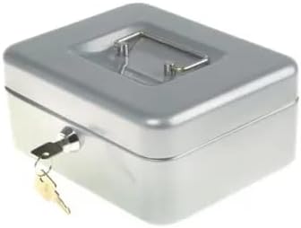 Geldkassette aus Metall Metal Cash Box 150 x 120 x 80 mm mit Schloss und 2 Geldschlüsseln mit Kasset