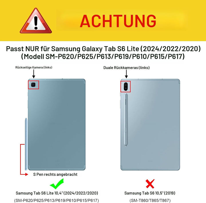 Fintie Hülle für Samsung Galaxy Tab S6 Lite 10.4 2024/2022/2020, Soft TPU Rückseite Gehäuse Schutzhü