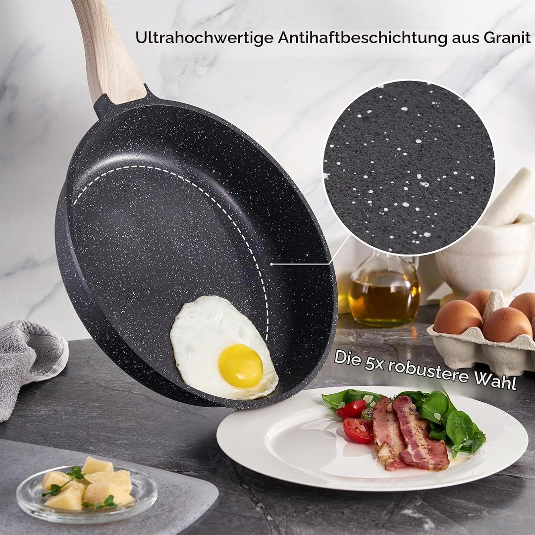 JUST PERFECTO Topf und Pfannenset Induktion - Pfannenset mit deckel - Induktions Töpfe Set - Töpfe u