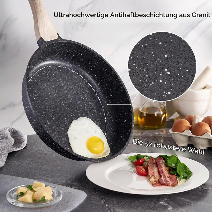 JUST PERFECTO Topf und Pfannenset Induktion - Pfannenset mit deckel - Induktions Töpfe Set - Töpfe u